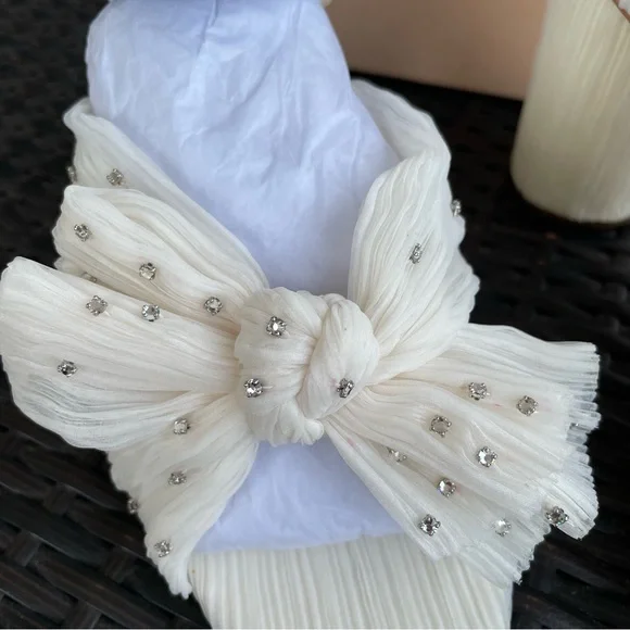 Loeffler Randall Camellia Pleated Knot Rhinestone Heeled Sandal Size 10 (NWB) - Picture 3 of 10